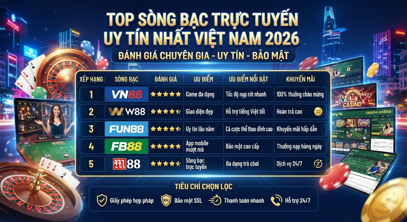 Top sòng bạc trực tuyến uy tín nhất Việt Nam 2026